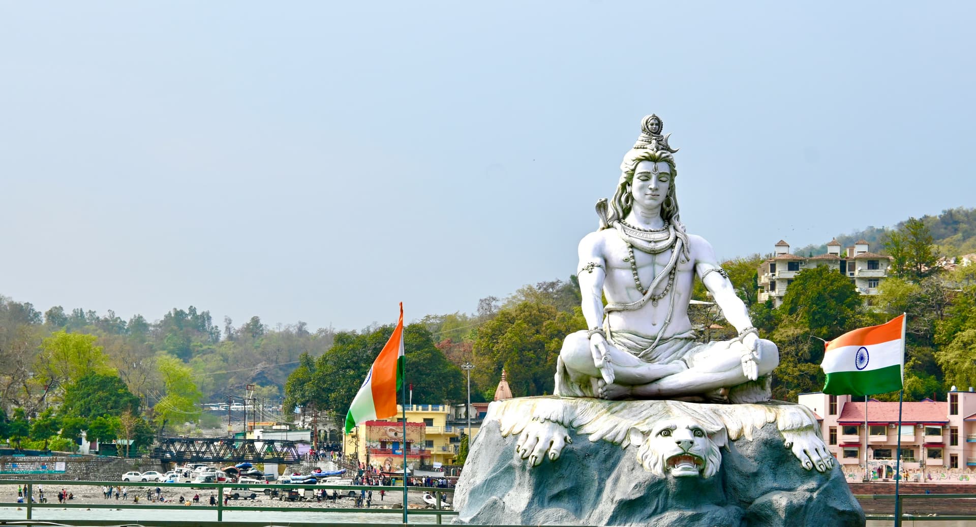Ganga Aarti ceremony with fire lamps at Har Ki Pauri Haridwar